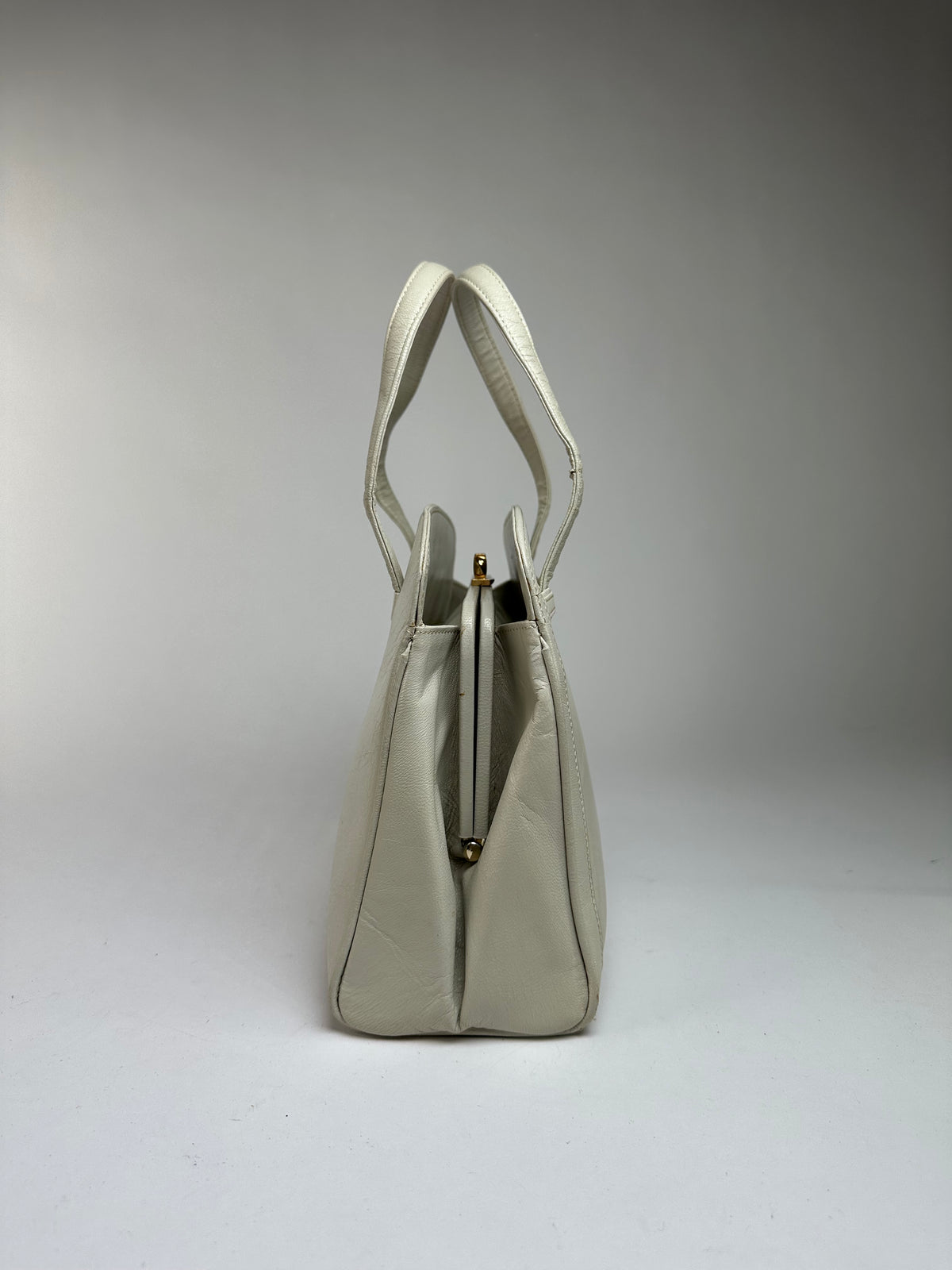 Vintage Chloé Structured Top-Handle Bag Late 1990s Light Grey