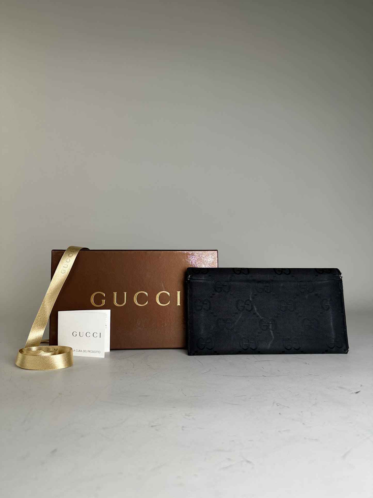 Vintage Gucci GG Supreme Wallet Black Silver