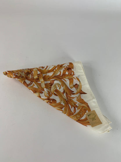Vintage MCM Scarf White Gold