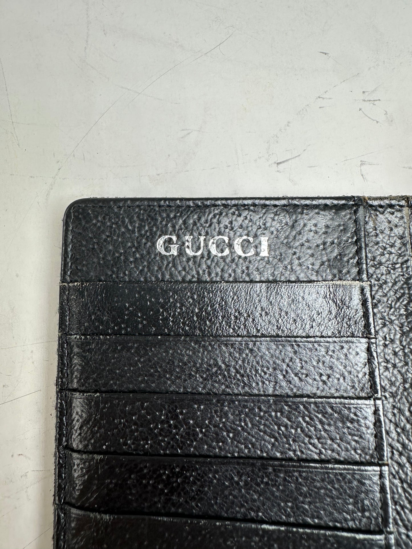 Vintage Gucci GG Supreme Wallet Black Silver