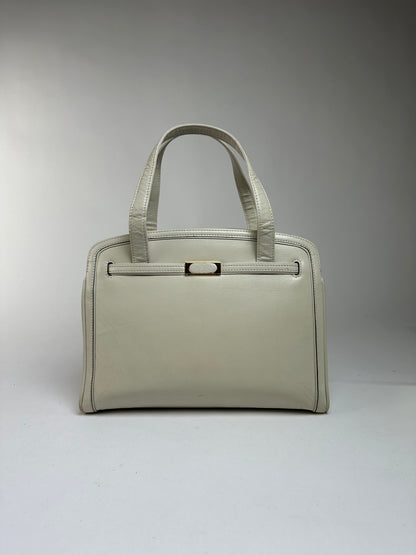 Vintage Chloé Structured Top-Handle Bag Late 1990s Light Grey