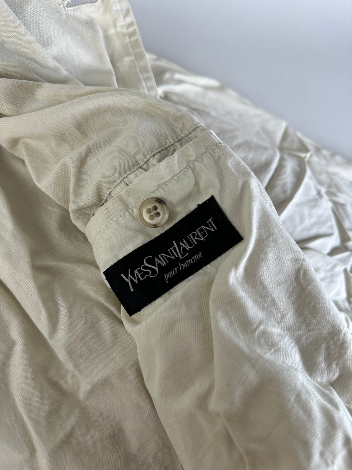 Vintage Yves Saint Laurent Men's Nylon Coat Cream L