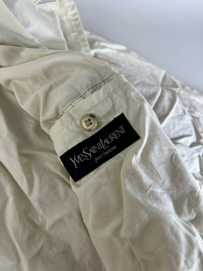 Vintage Yves Saint Laurent Men's Nylon Coat Cream L