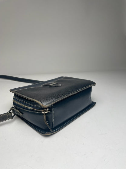 Vintage Courreges Paris Leather Bag Black