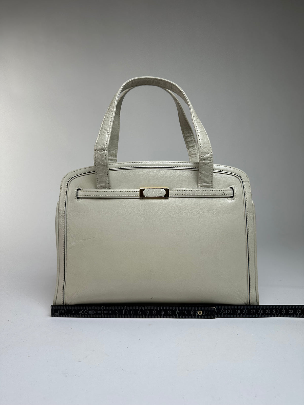 Vintage Chloé Structured Top-Handle Bag Late 1990s Light Grey