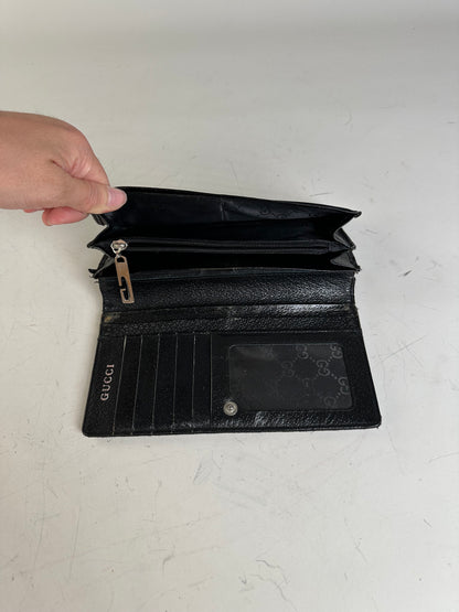 Vintage Gucci GG Supreme Wallet Black Silver