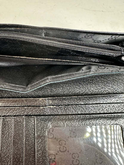 Vintage Gucci GG Supreme Wallet Black Silver