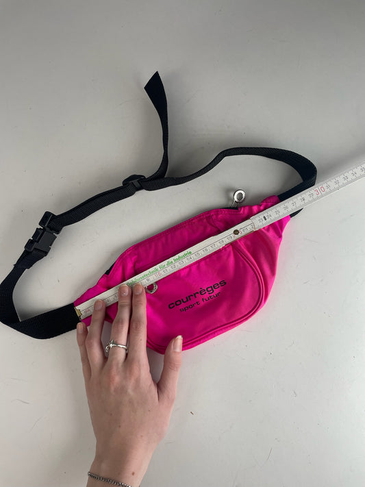 Vintage Courreges Paris Crossbody Bag / Bum Bag Pink