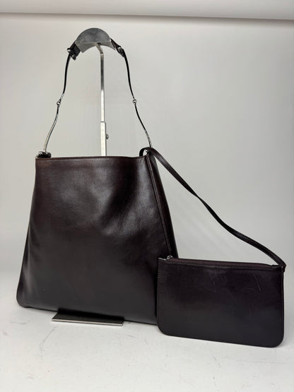 Vintage Gucci By Tom Ford Leather Tote Bag Brown