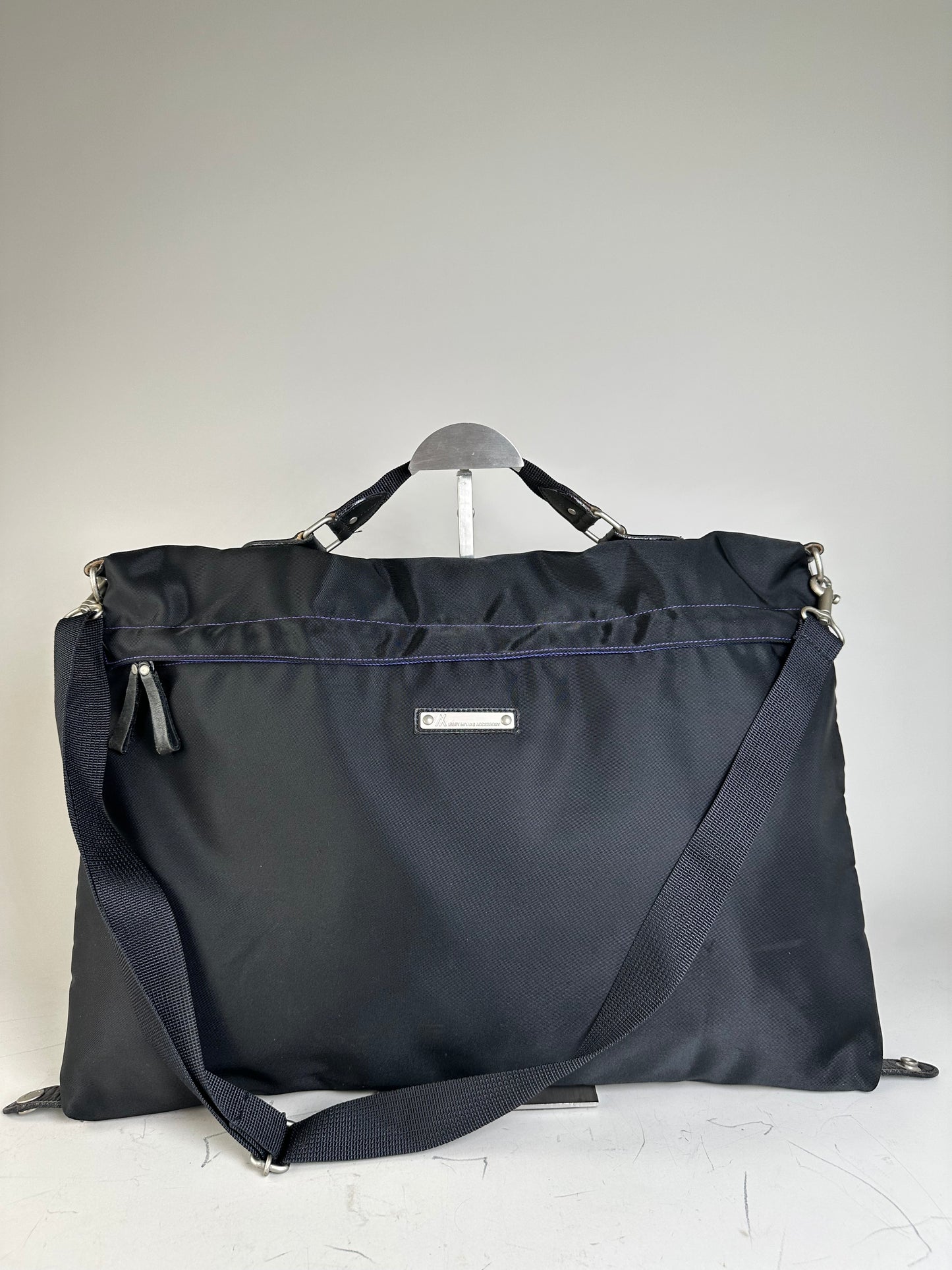 Vintage Issey Miyake Nylon Tote Bag Black Silver