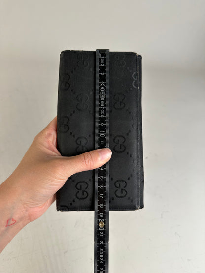 Vintage Gucci GG Supreme Wallet Black Silver