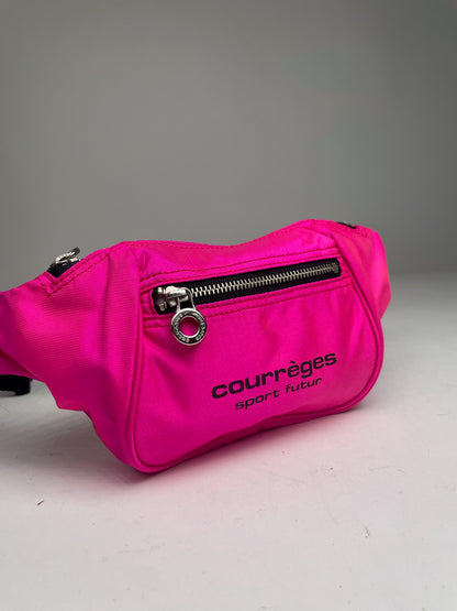 Vintage Courreges Paris Crossbody Bag / Bum Bag Pink