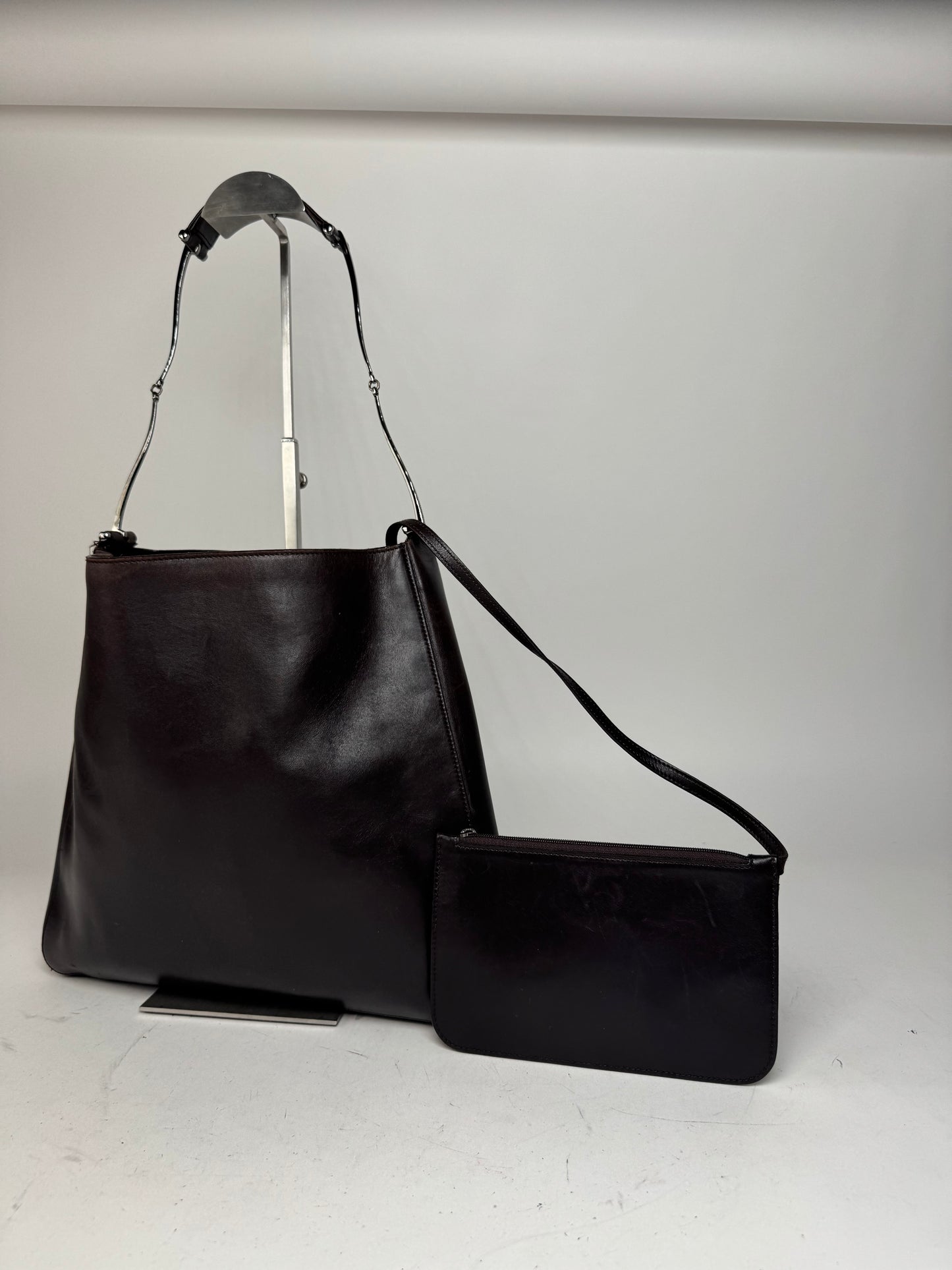 Vintage Gucci By Tom Ford Leather Tote Bag Brown