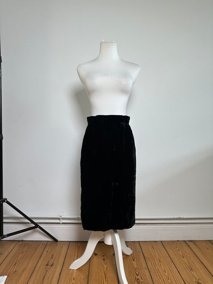 Vintage Dior Velvet Skirt Black M