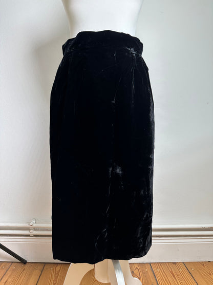 Vintage Dior Velvet Skirt Black M