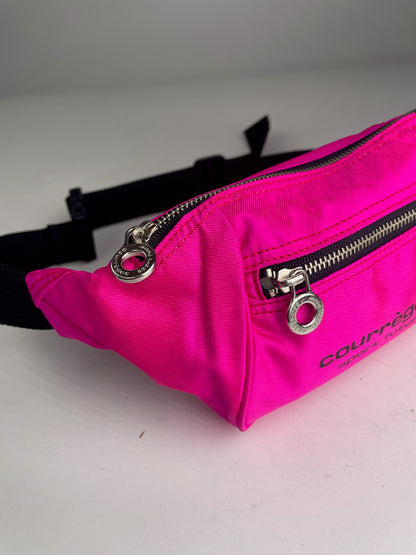 Vintage Courreges Paris Crossbody Bag / Bum Bag Pink