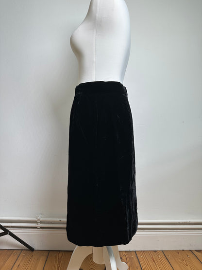 Vintage Dior Velvet Skirt Black M