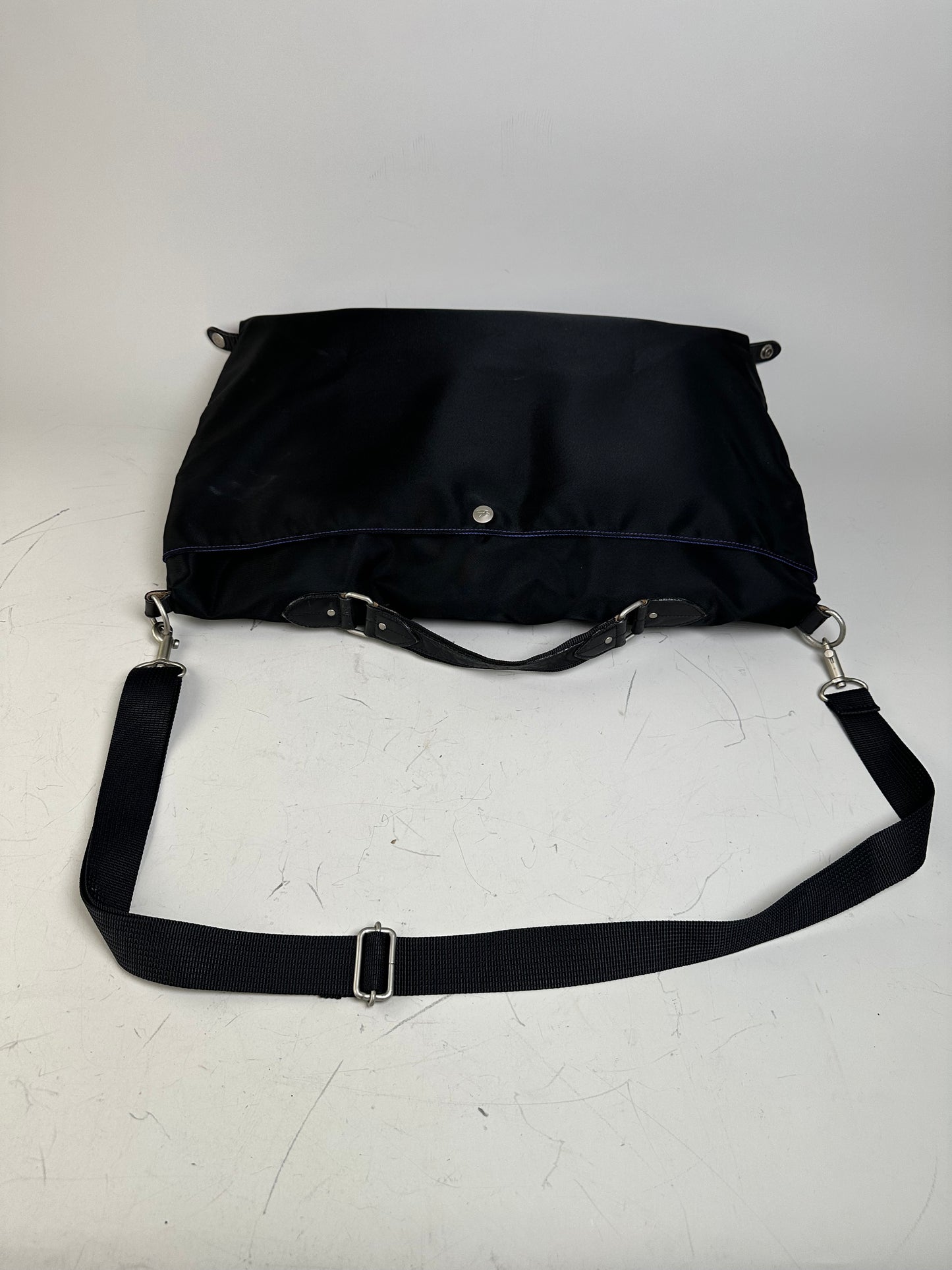 Vintage Issey Miyake Nylon Tote Bag Black Silver