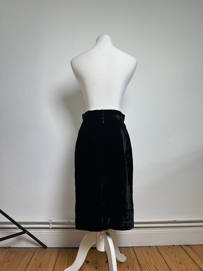 Vintage Dior Velvet Skirt Black M