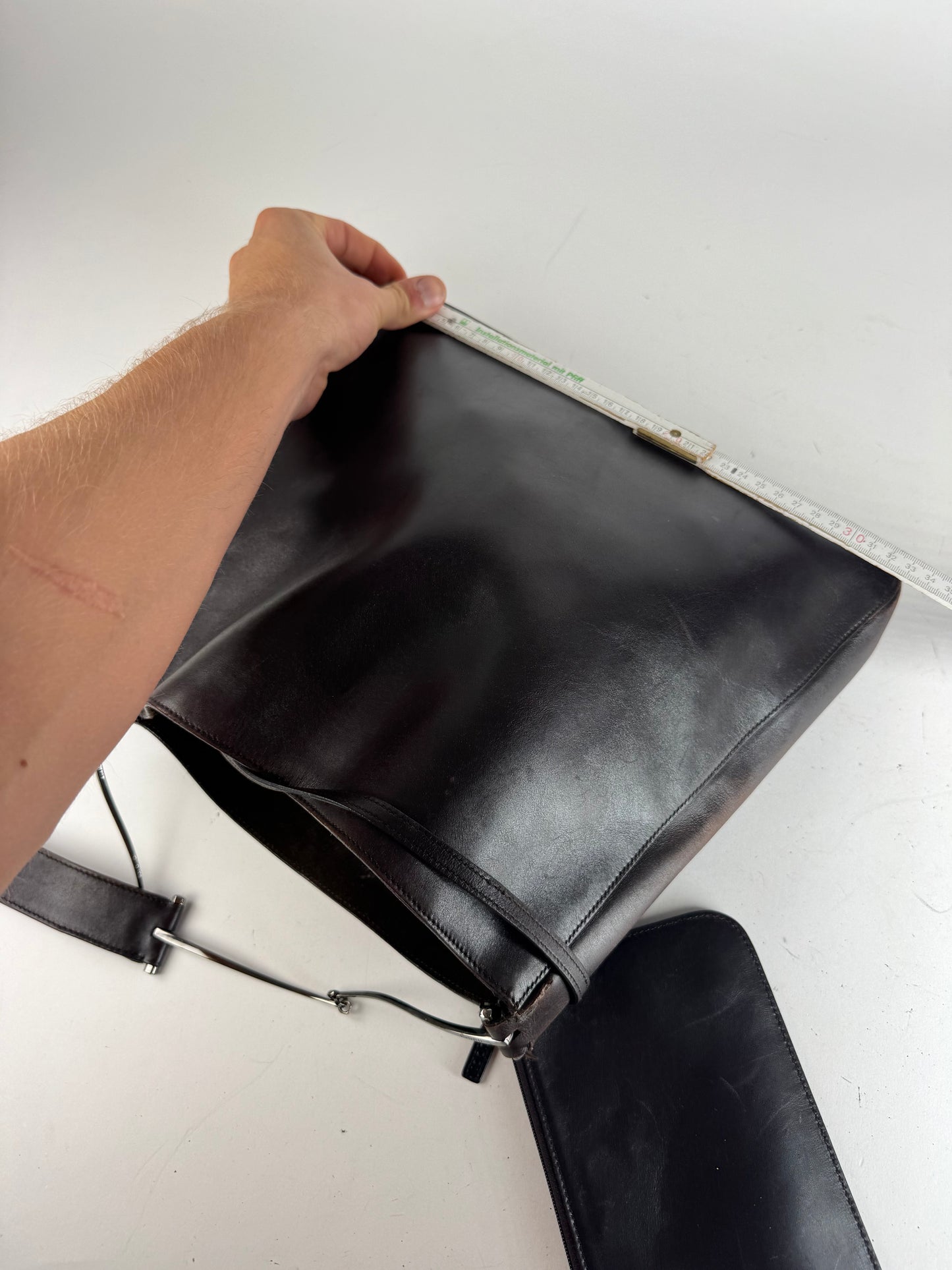 Vintage Gucci By Tom Ford Leather Tote Bag Brown