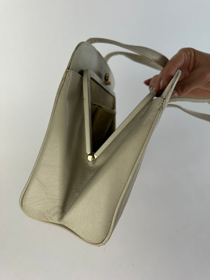 Vintage Chloé Structured Top-Handle Bag Late 1990s Light Grey