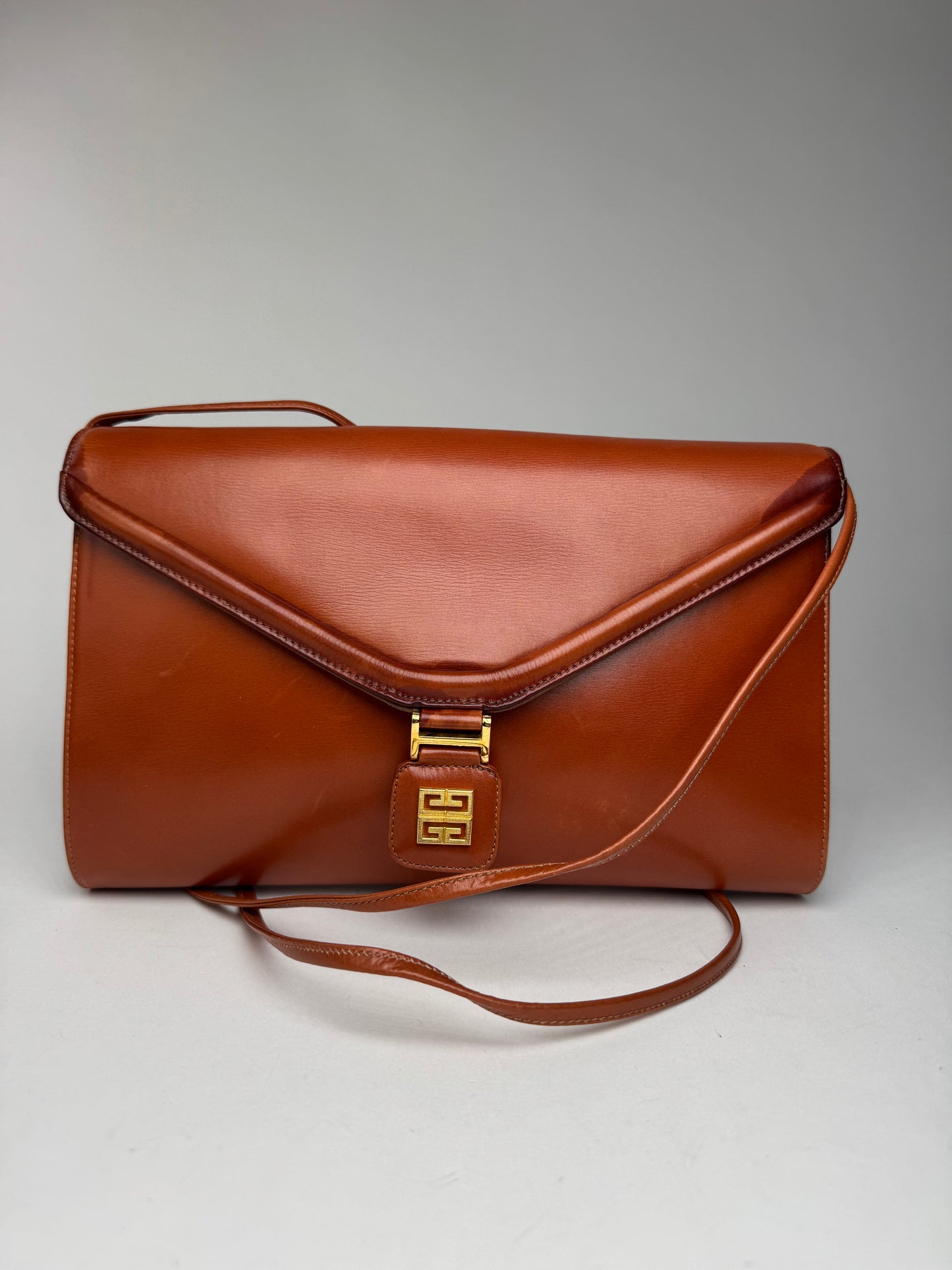 Sac vintage Givenchy 4G en cuir orange marron