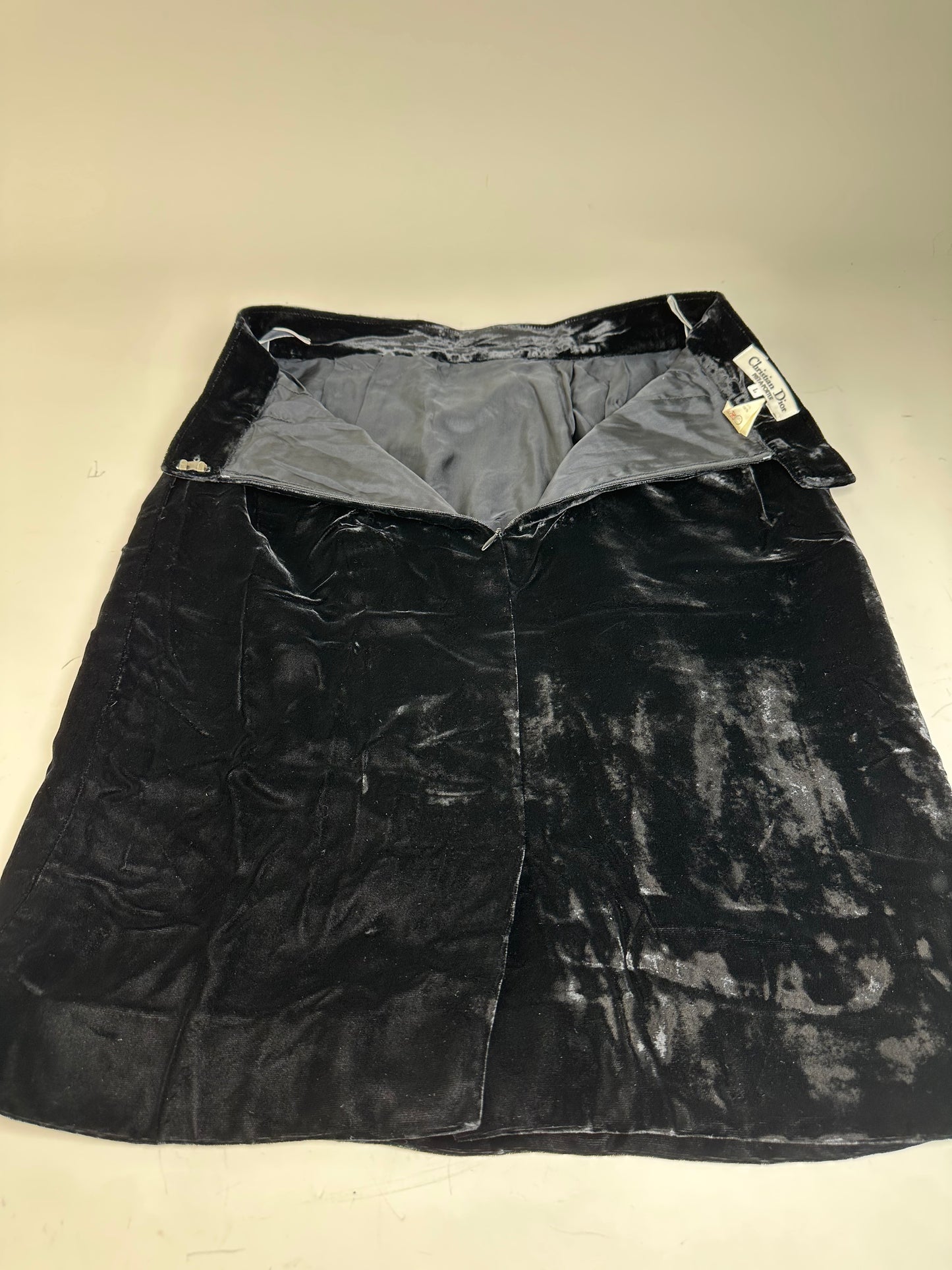 Vintage Dior Velvet Skirt Black M