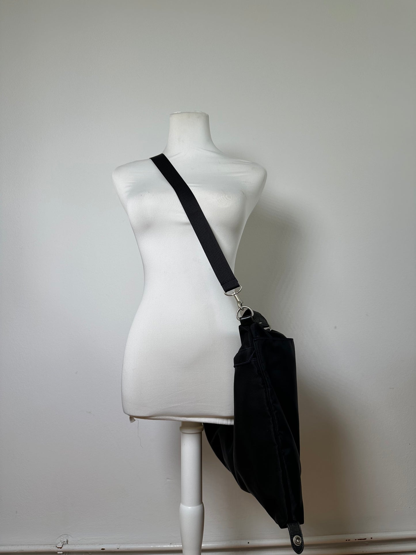 Vintage Issey Miyake Nylon Tote Bag Black Silver