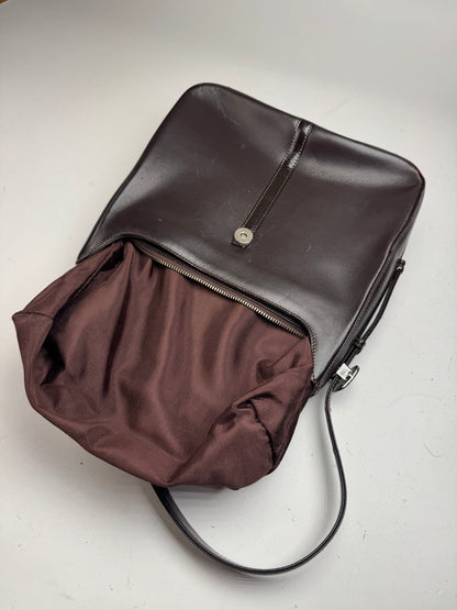 Vintage Courreges Leather Handbag Brown