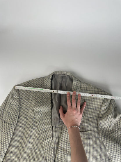 Vintage Dior Checked Trenchcoat / Blazer black grey