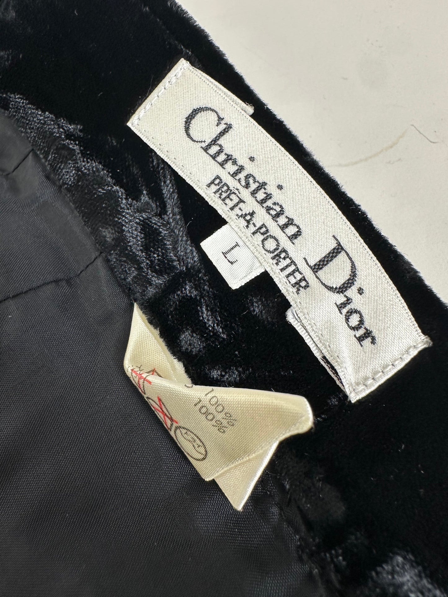 Vintage Dior Velvet Skirt Black M