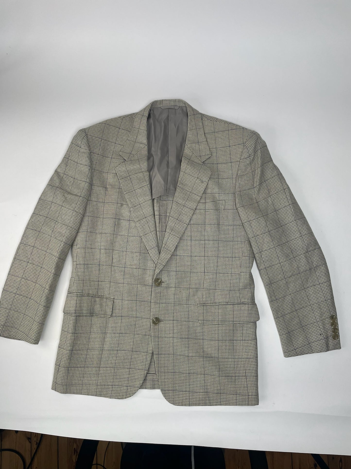 Vintage Dior Checked Trenchcoat / Blazer black grey