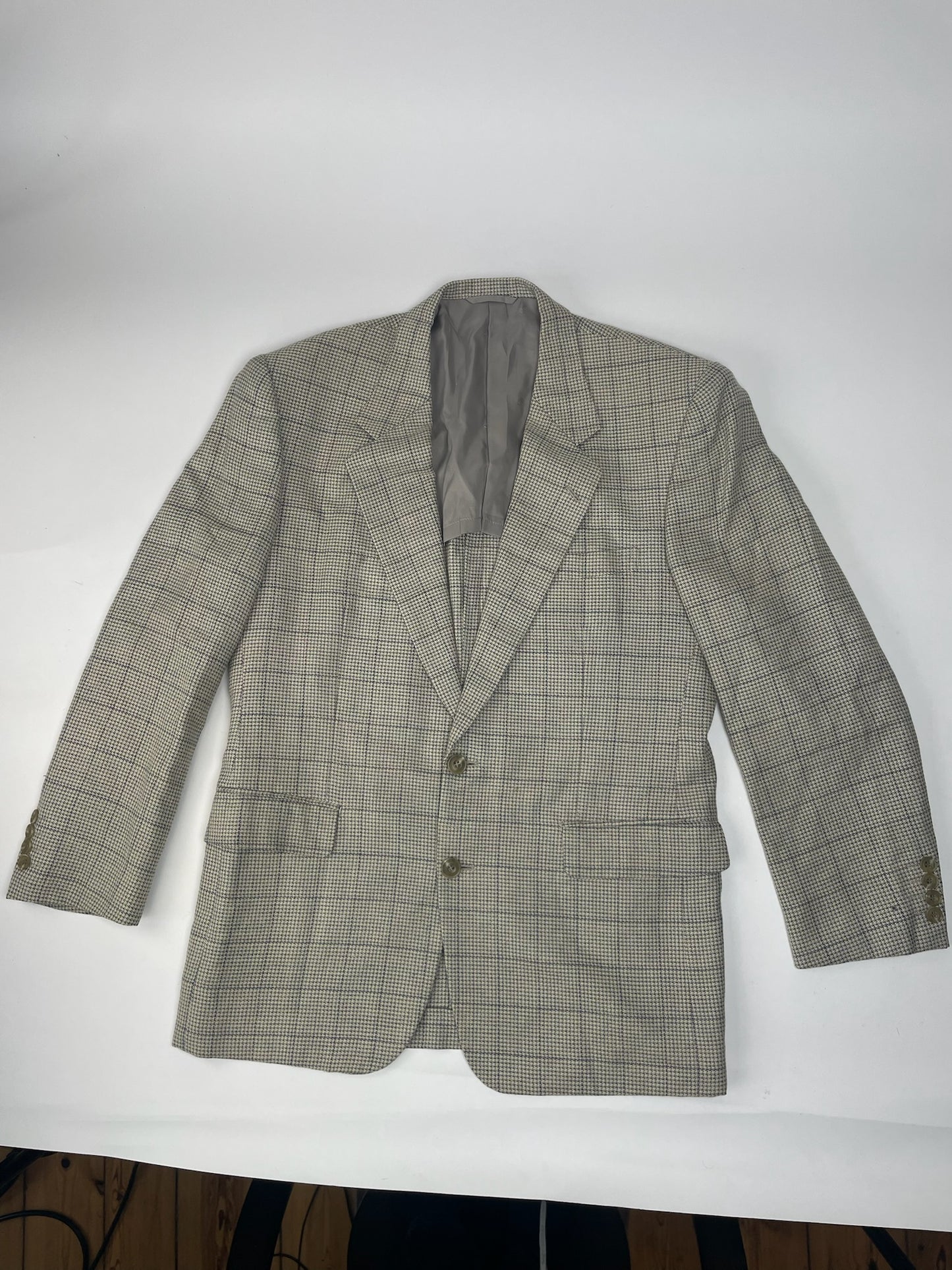 Vintage Dior Checked Trenchcoat / Blazer black grey
