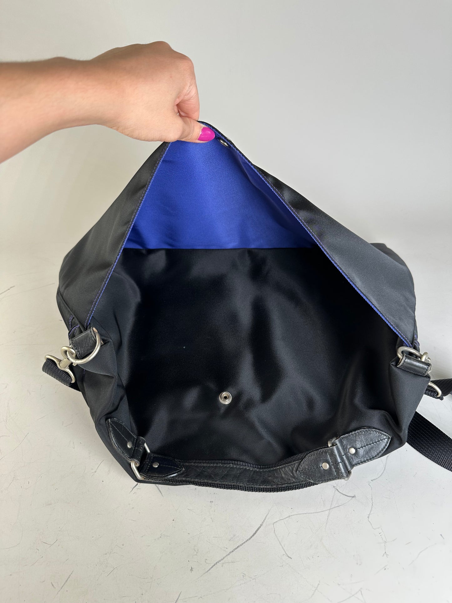 Vintage Issey Miyake Nylon Tote Bag Black Silver