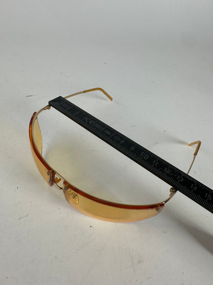Vintage Gucci Rimless Sunglasses Gold Yellow