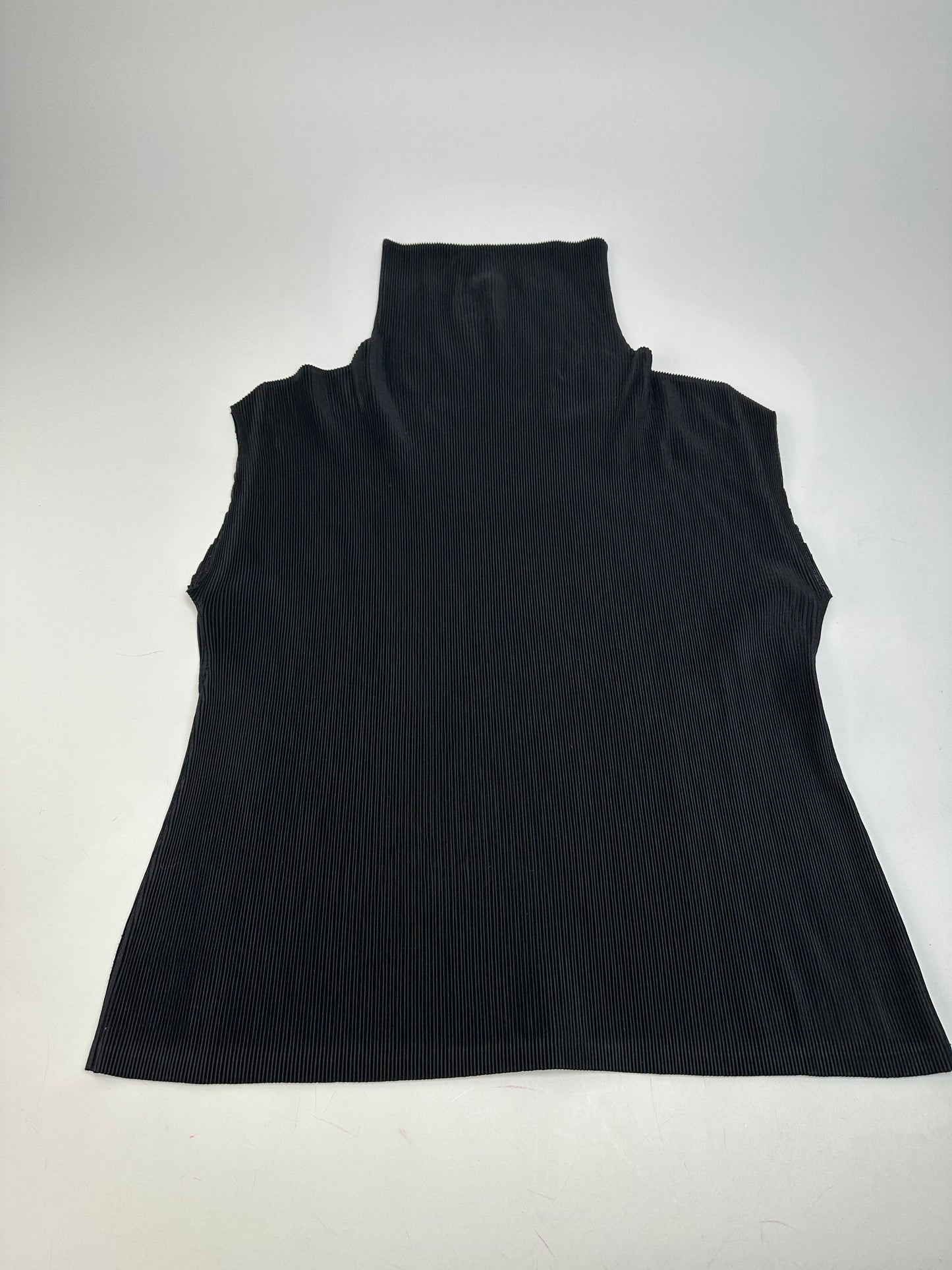 Vintage Issey Miyake Pleats Please Plissé Sleeveless High Neck Top Black M
