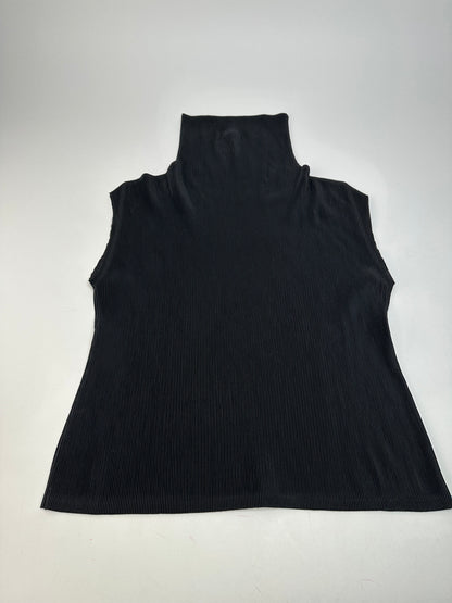 Vintage Issey Miyake Pleats Please Plissé Sleeveless High Neck Top Black M