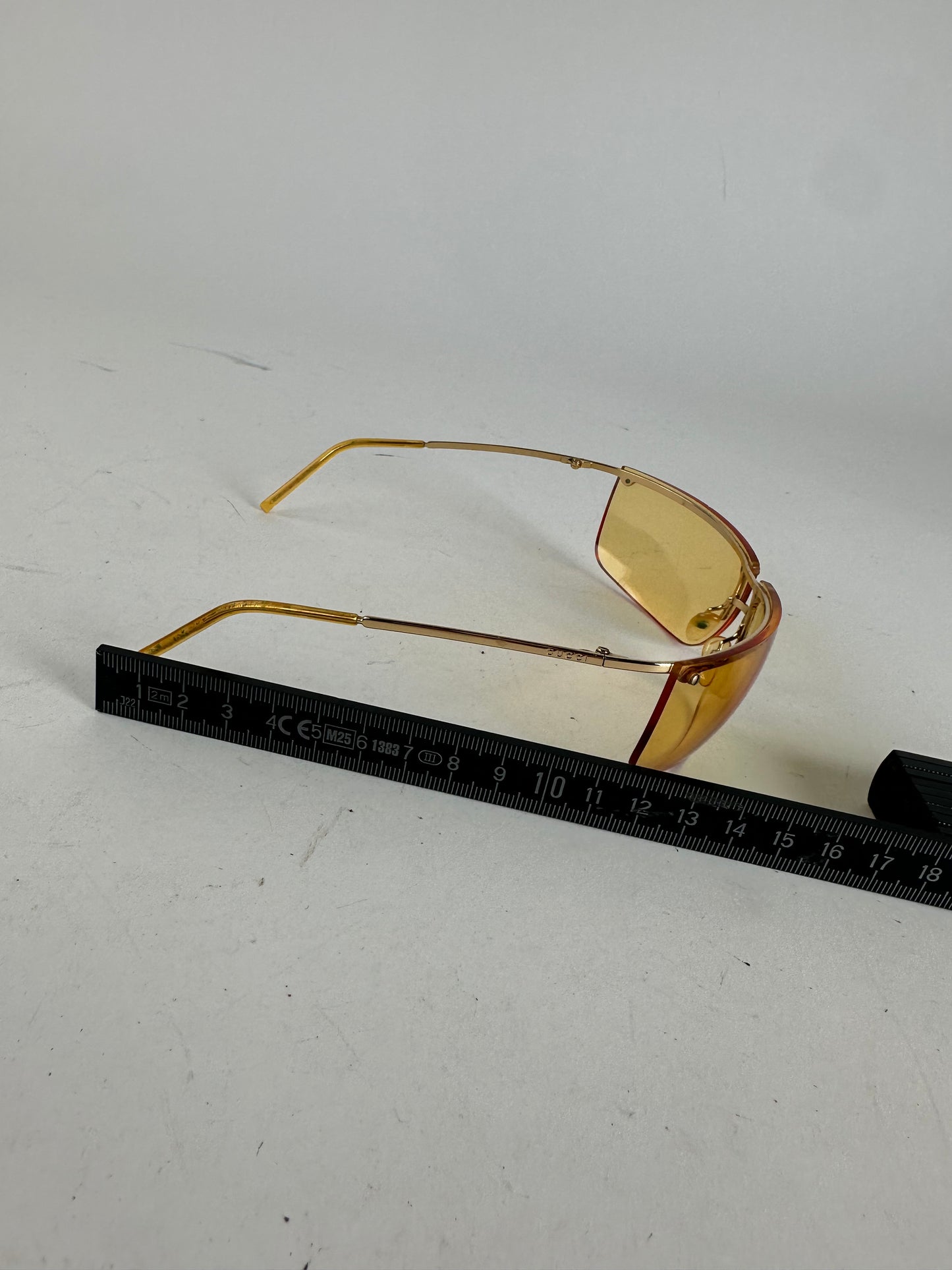 Vintage Gucci Rimless Sunglasses Gold Yellow