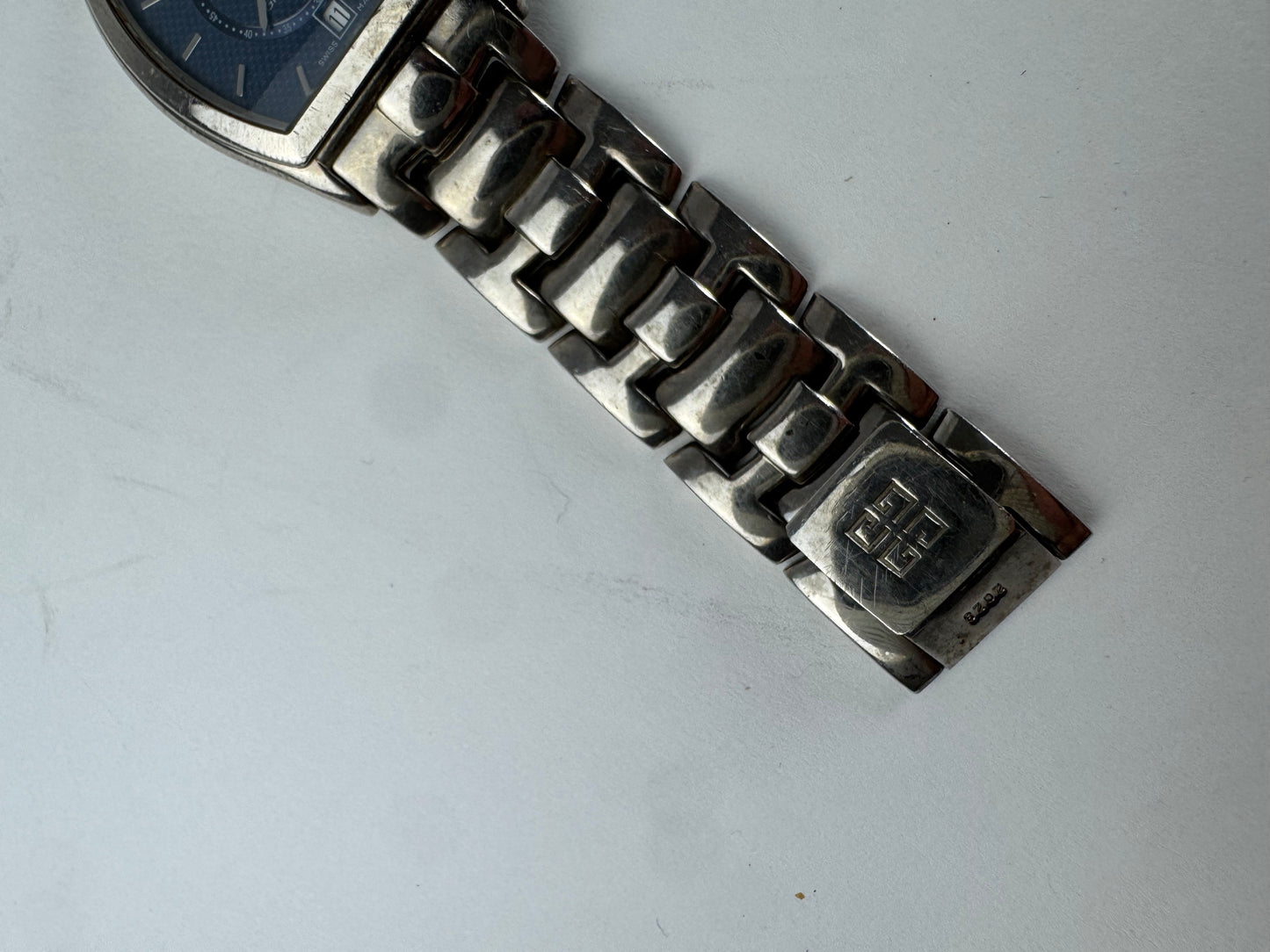 Vintage Givenchy Quartz Watch Silver Navy
