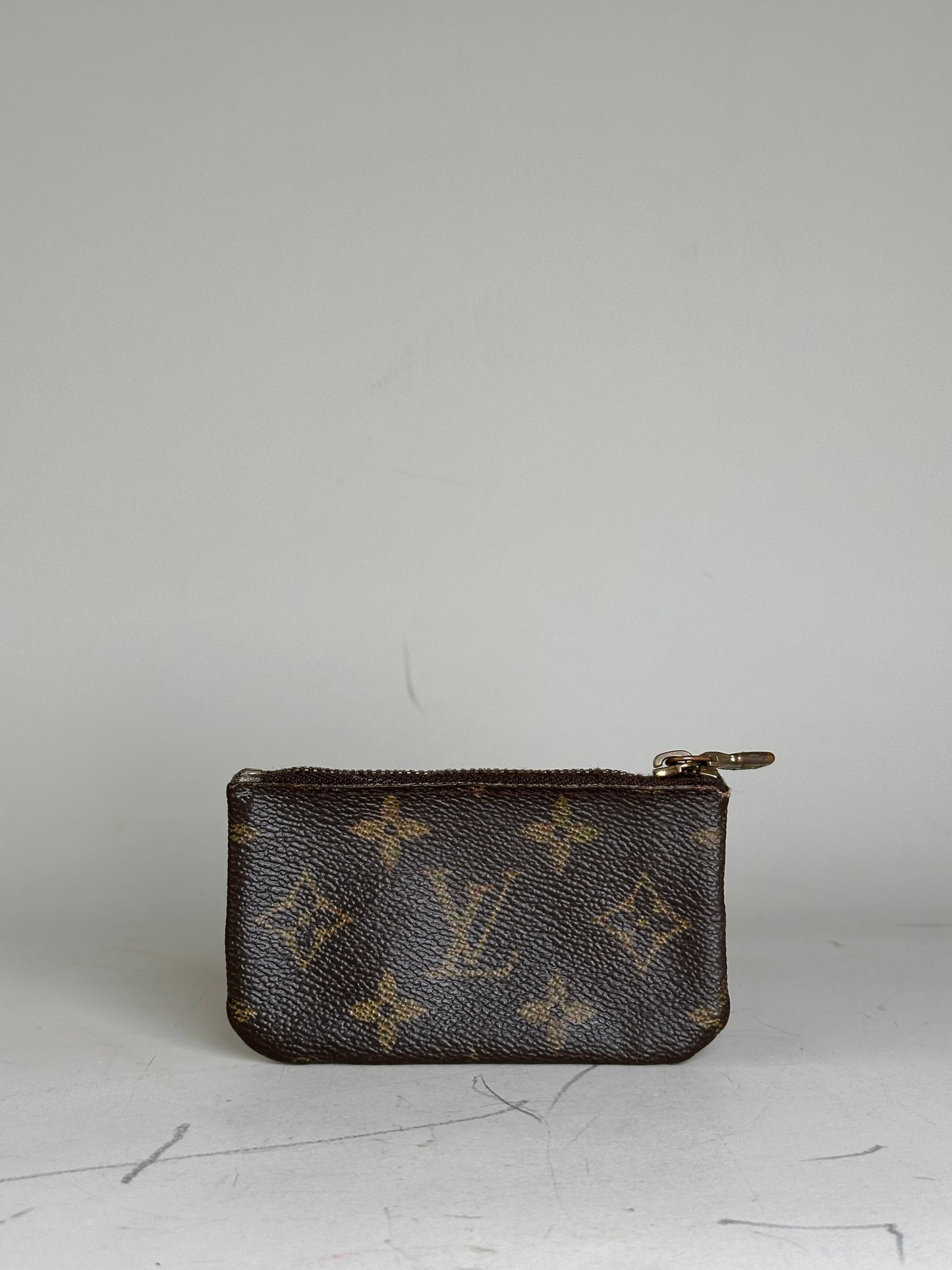 Vintage Louis Vuitton Monogram Canvas Coin Purse Brown Gold