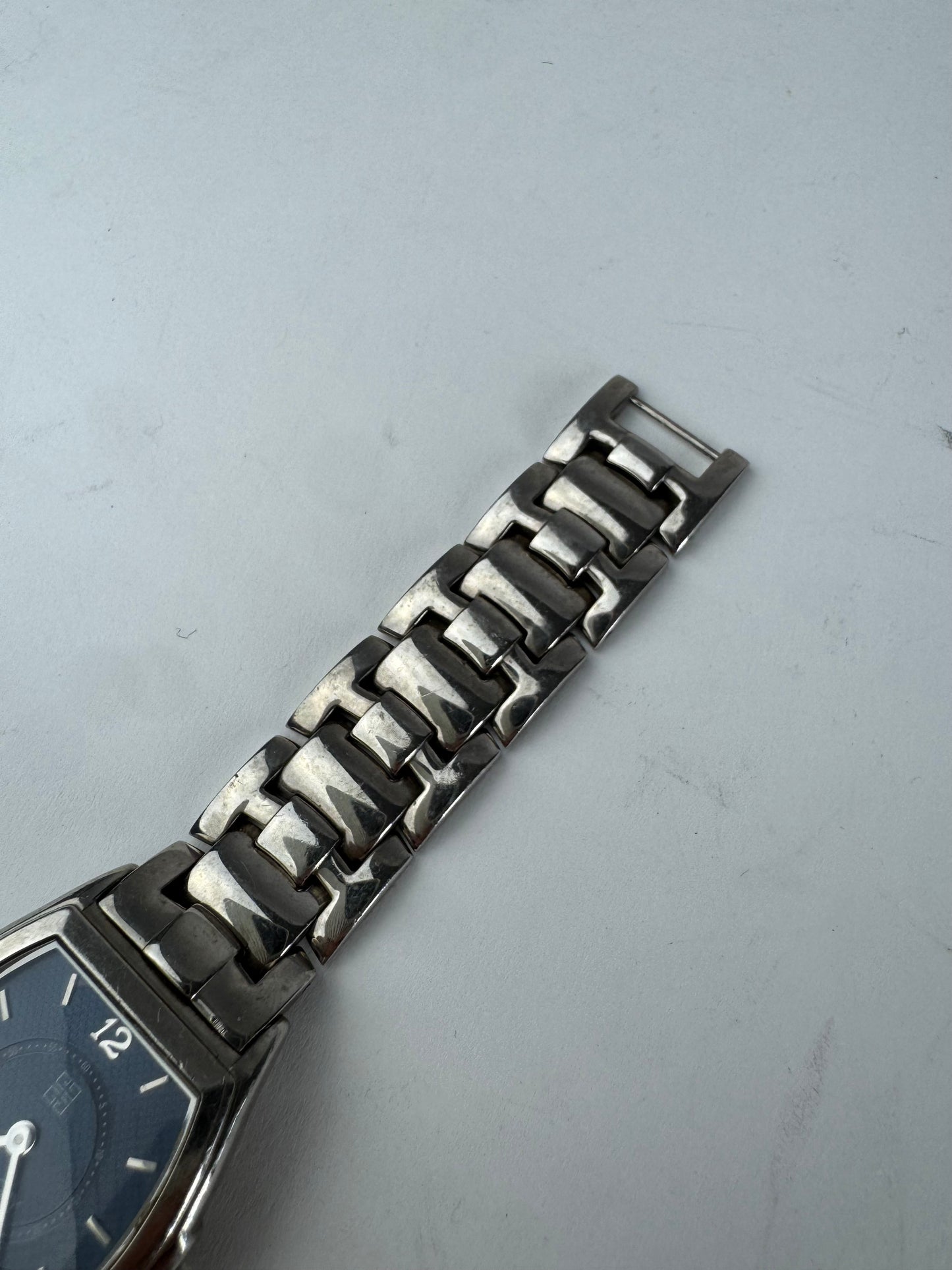 Vintage Givenchy Quartz Watch Silver Navy