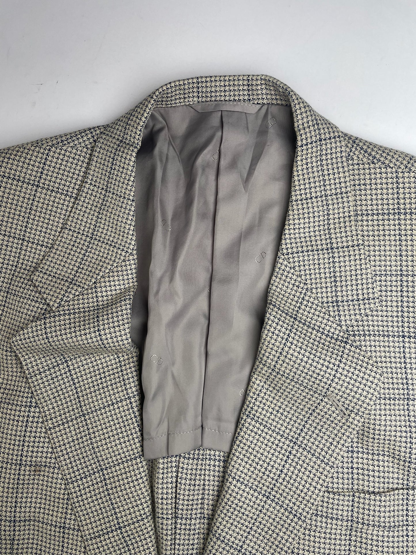 Vintage Dior Checked Trenchcoat / Blazer black grey
