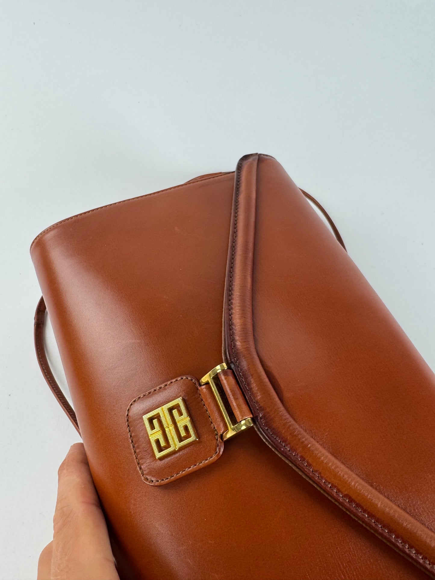 Sac vintage Givenchy 4G en cuir orange marron