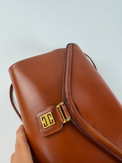 Sac vintage Givenchy 4G en cuir orange marron