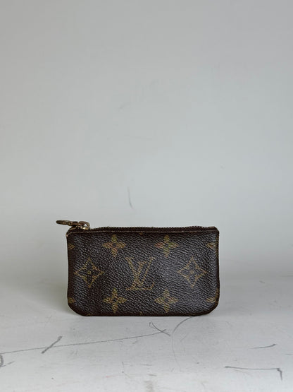 Vintage Louis Vuitton Monogram Canvas Coin Purse Brown Gold