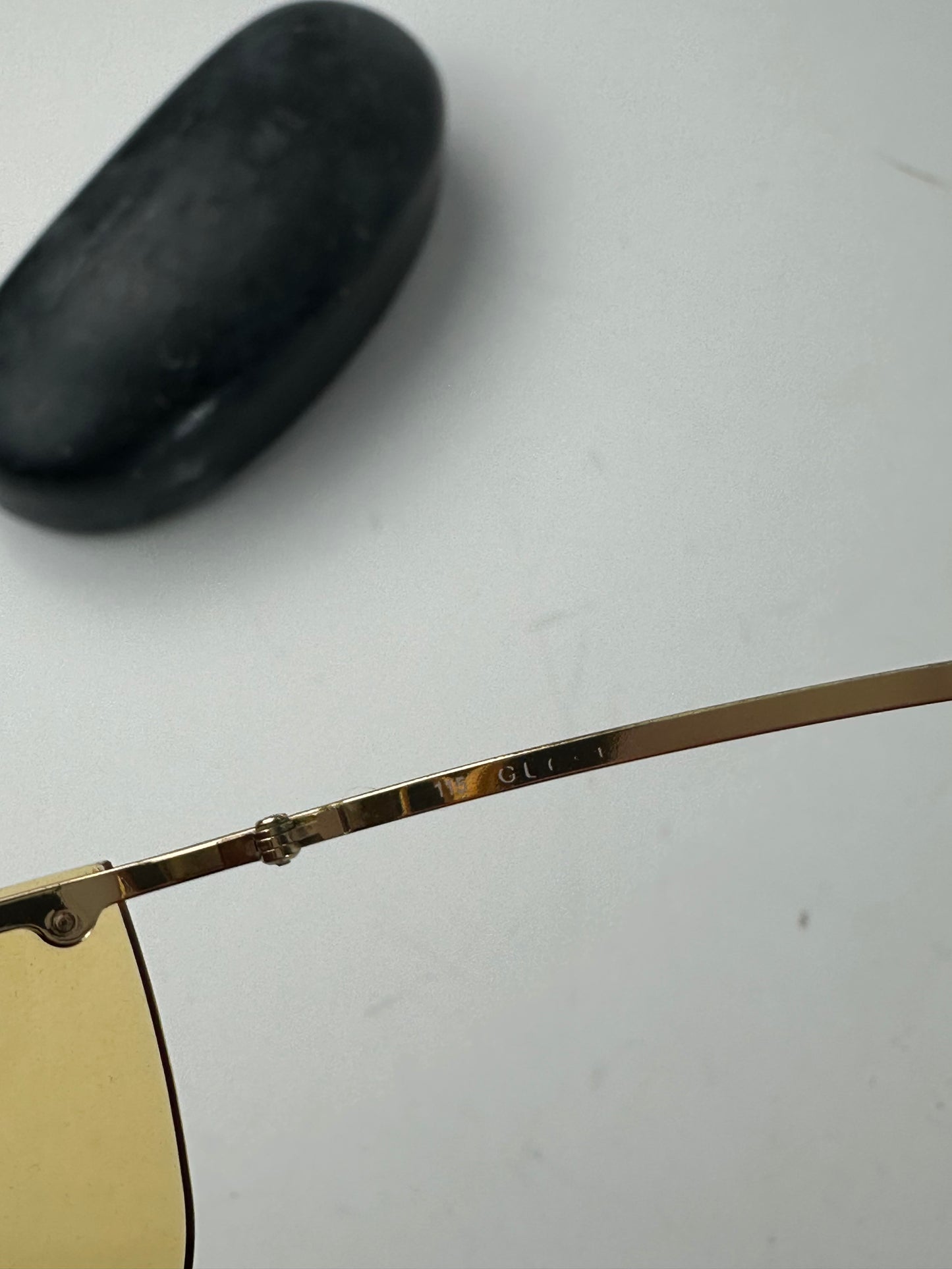 Vintage Gucci Rimless Sunglasses Gold Yellow