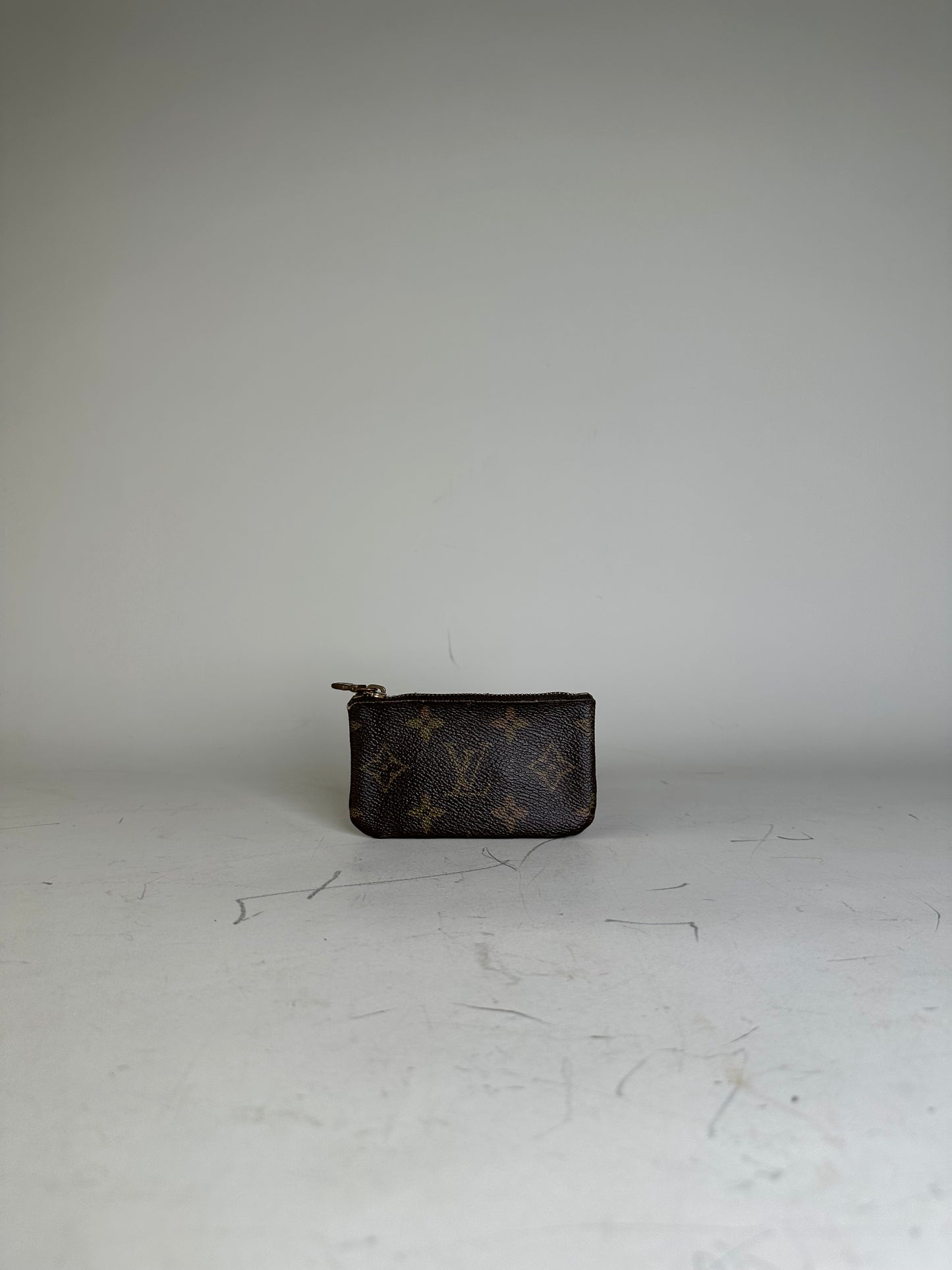 Vintage Louis Vuitton Monogram Canvas Coin Purse Brown Gold