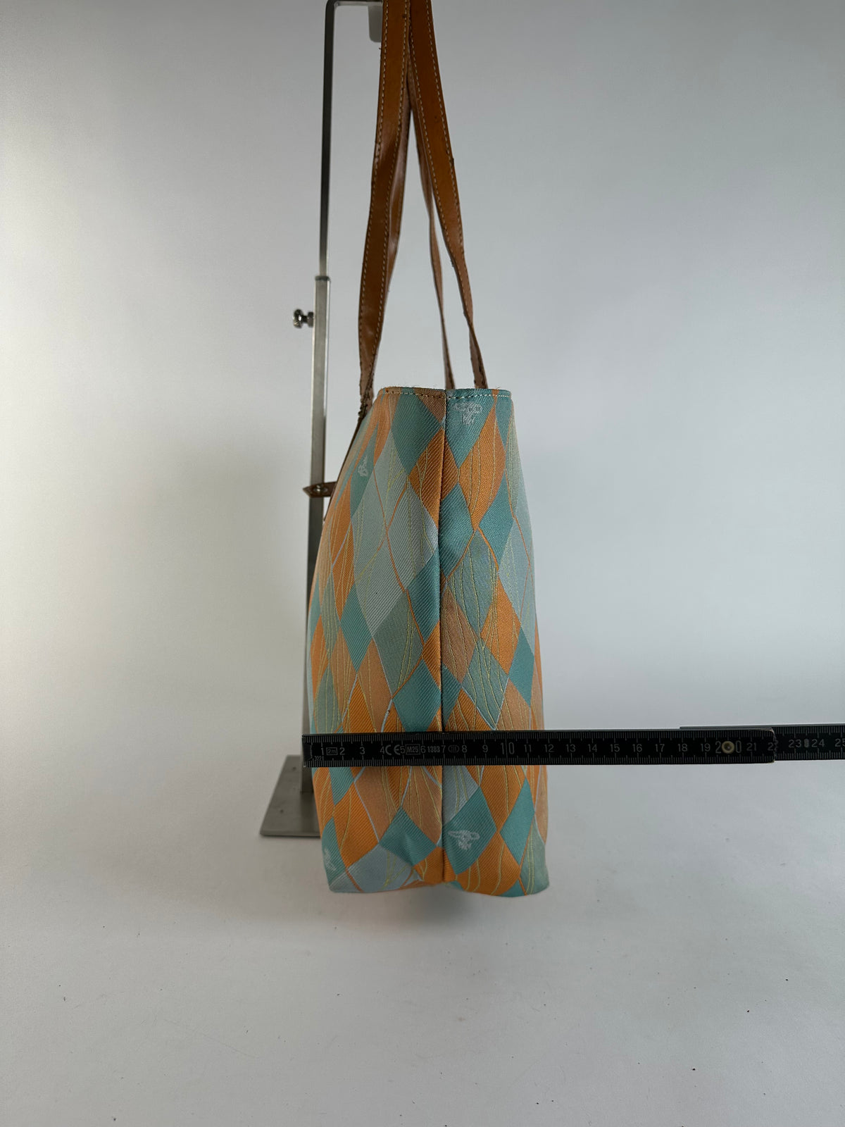 Vintage Vivienne Westwood Argyle Print Tote Early 2000s Multicolor