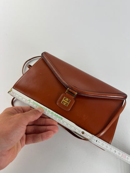 Sac vintage Givenchy 4G en cuir orange marron