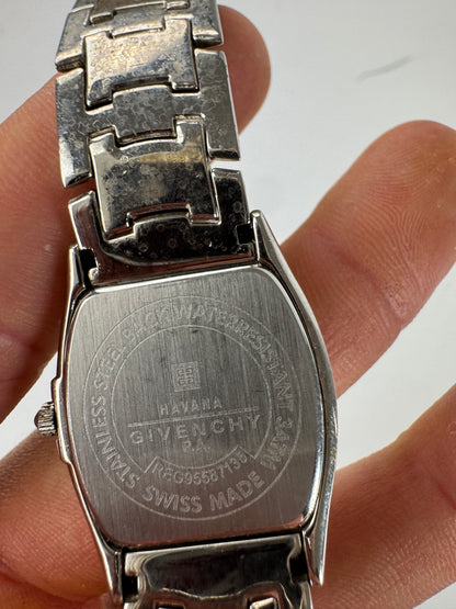 Vintage Givenchy Quartz Watch Silver Navy